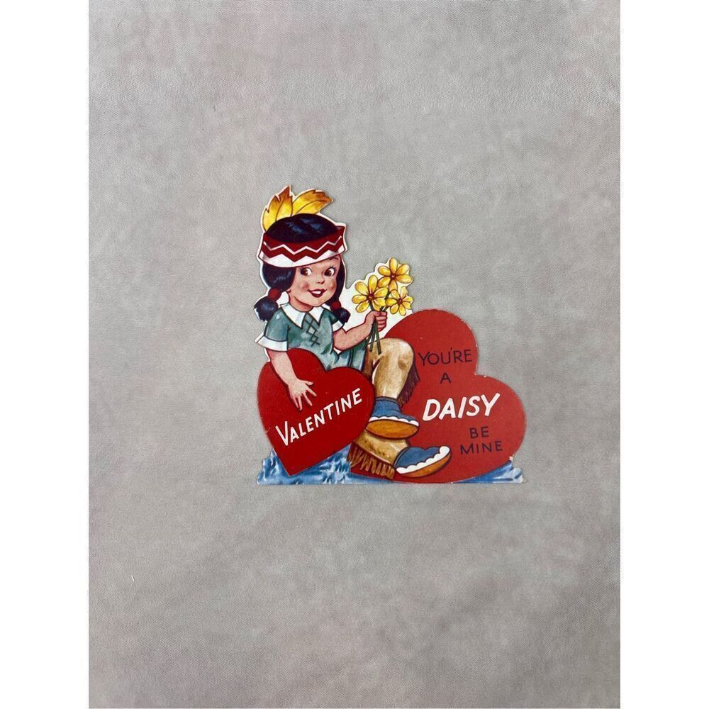 Vintage Valentine’s Day Card Native American Ephemera